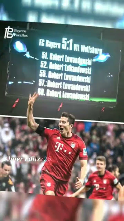 Momen Lewandowski Cetak 5 gol dalam 9 menit ⚽️😈🇵🇱 #shorts #football #bayernmunchen #wolfsburg