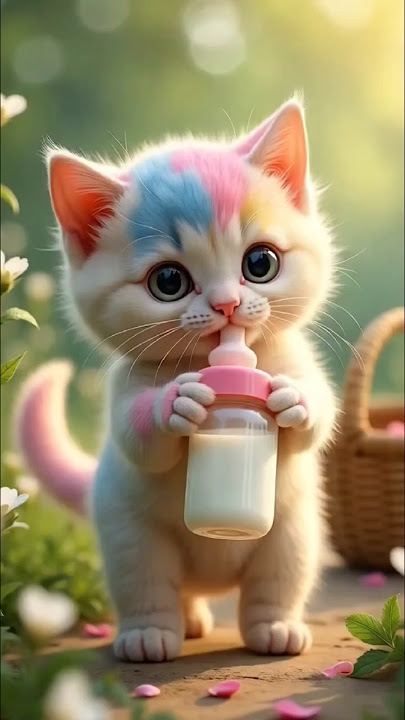 Cute cat got milk and smiling 😻 Dugi Dugi dam dam #funny #aibot #dancegenre #cute #aiphotoshop