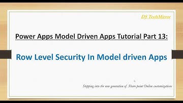 Power Apps Model-Driven Apps Tutorial Part 13:  Row Level Security In Model-Driven Apps