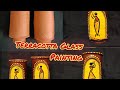 Terracotta glass painting  acrylic painting on clay pot art painting