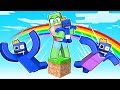 One Block SKYBLOCK with RAINBOW FRIENDS BLUE FAMILY in Minecraft!