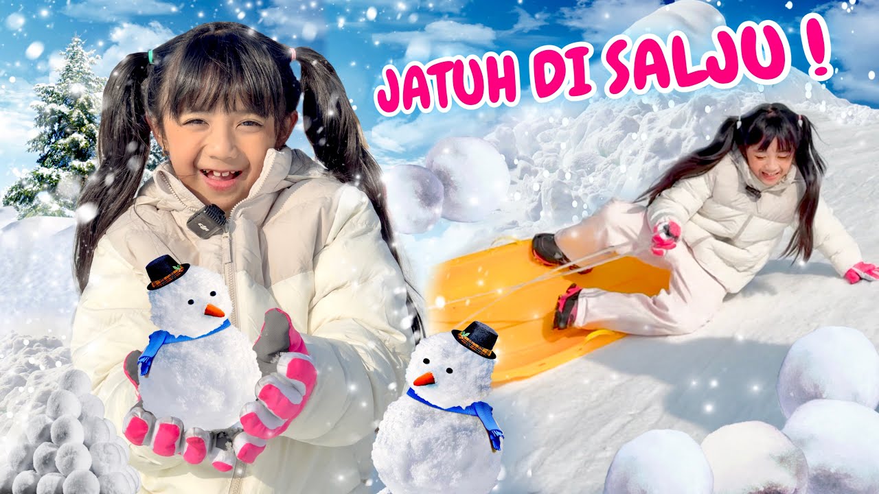 SAMANTHA SEHARIAN MAIN SELUNCUR SALJU DI KOREA SAMPAI JATUH TERBALIK 😱