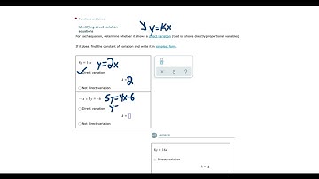 Identifying direct variation equations