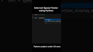 I Made My Own Internet Speed Test - Python Project #coding #webdevelopment #python #shorts #short