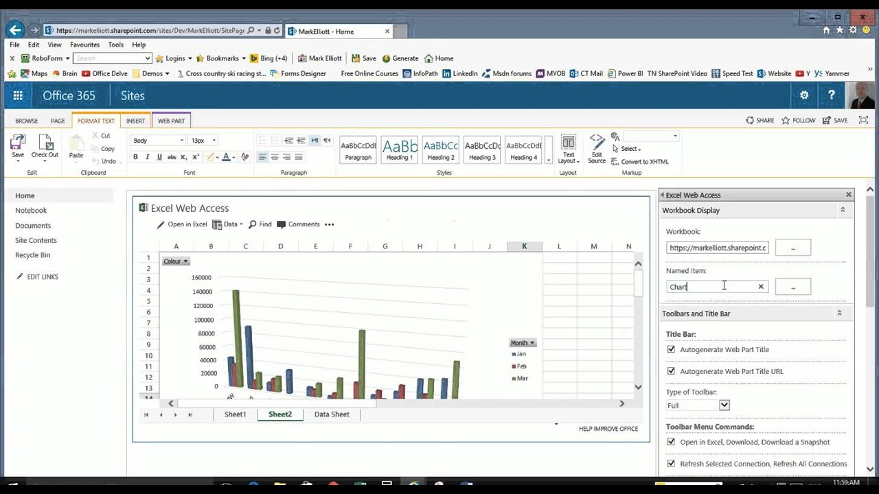 Sharepoint 2010 Excel Chart