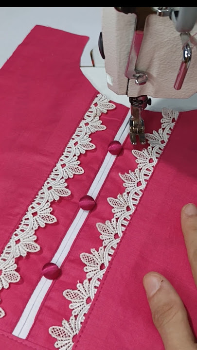 Kurti Lace Neck Design Using Sewing Tips #shorts #shortsfeed #sewing #stitching #sewingtips