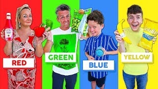 Last To STOP Eating Their COLORED Food WINS $10,000 Challenge!!