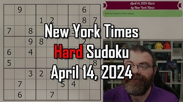 NYT Hard Sudoku Walkthrough | April 14 2024