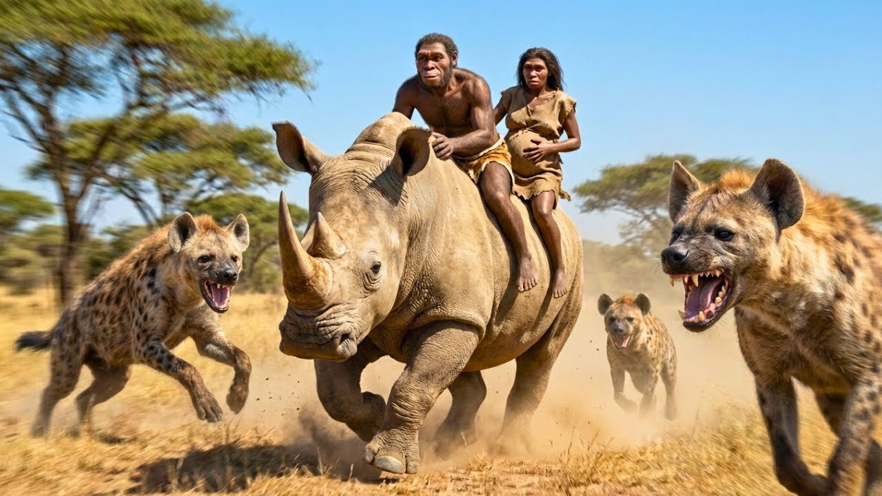 Life 8.5 Million Years Ago | Prehistoric Tribe Cornered by Giant Hyenas