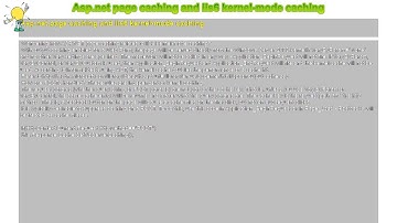 How to : Asp.net page caching and iis6 kernel-mode caching