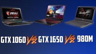 GTX 1650 VS GTX 1060 VS GTX 980M Laptop GPU Benchmark