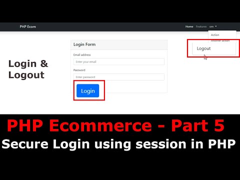 PHP Ecom Part 5 : How to make advanced login and logout system in PHP | Secure login using SESSIONS