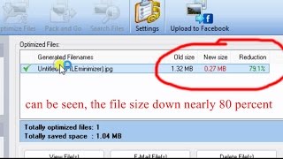 how to reduce the size of image files with FILEminimizer