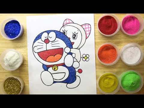 Tranh Tô Màu Doremi - Tô Màu Tranh Cát Kim Tuyến: Doraemon Cõng Doraemi - Color Sand Painting Toys: Doraemon . 135.