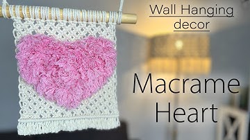DIY MACRAME FLUFFY 3D HEART WALL HANGING 🩷 Step by step Easy tutorial 🩷 makramee herz