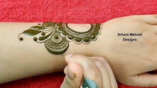 Beautiful Arabic Mehndi Design For Hand Janmashtami Special Easy Stylish Mehndi Design Youtube