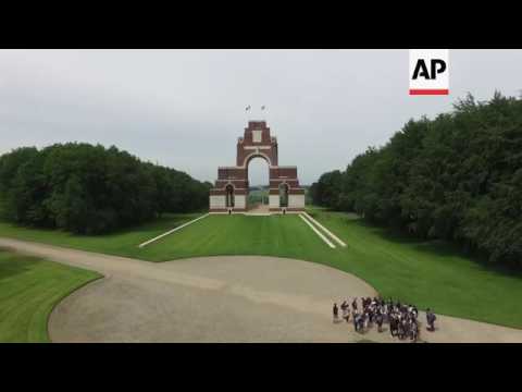 Aerials of where Somme centenary will be marked