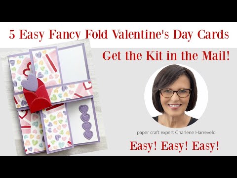 5 Easy Fancy Fold Valentines Day Cards #stampinwithcharlene #fancyfoldcards #valentinesdaycards