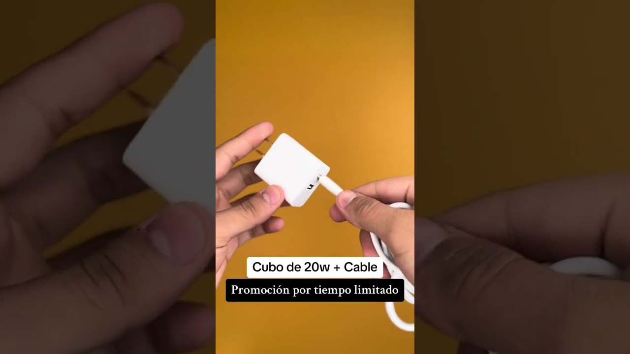 CARGADOR 1HORA PARED DOBLE PUERTO USB C Y USB A 20W Y CABLE LIGHTING GAR163 COLOR BLANCO