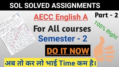 SOL Solved Assignment | AECC English | Second Semester |2020 |  Part -2