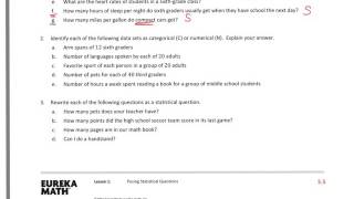 Posing Statistical Questions Solutions Examples Homework Worksheets Videos Lesson Plans