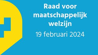 Raad voor maatschappelijk welzijn Zottegem 19 februari 2024