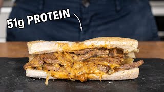 I Made a Cheesesteak Sandwich With 51g Of Protein In 10 Minutes