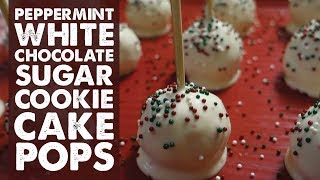 Peppermint white chocolate sugar cookie cake pops! amazing christmas
dessert!