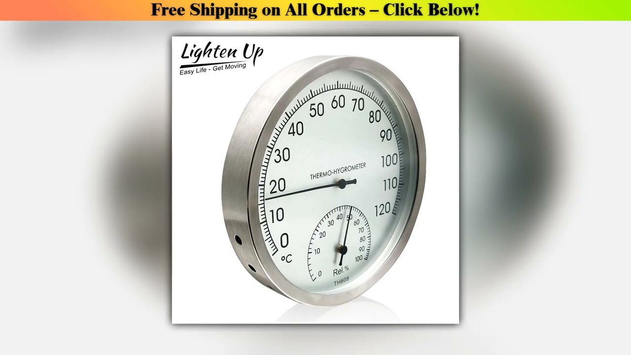 127mm Thermometer '''' Hygrometer Wall Hung Stainless Steel Indoor Outdoor Sauna Room Temperature