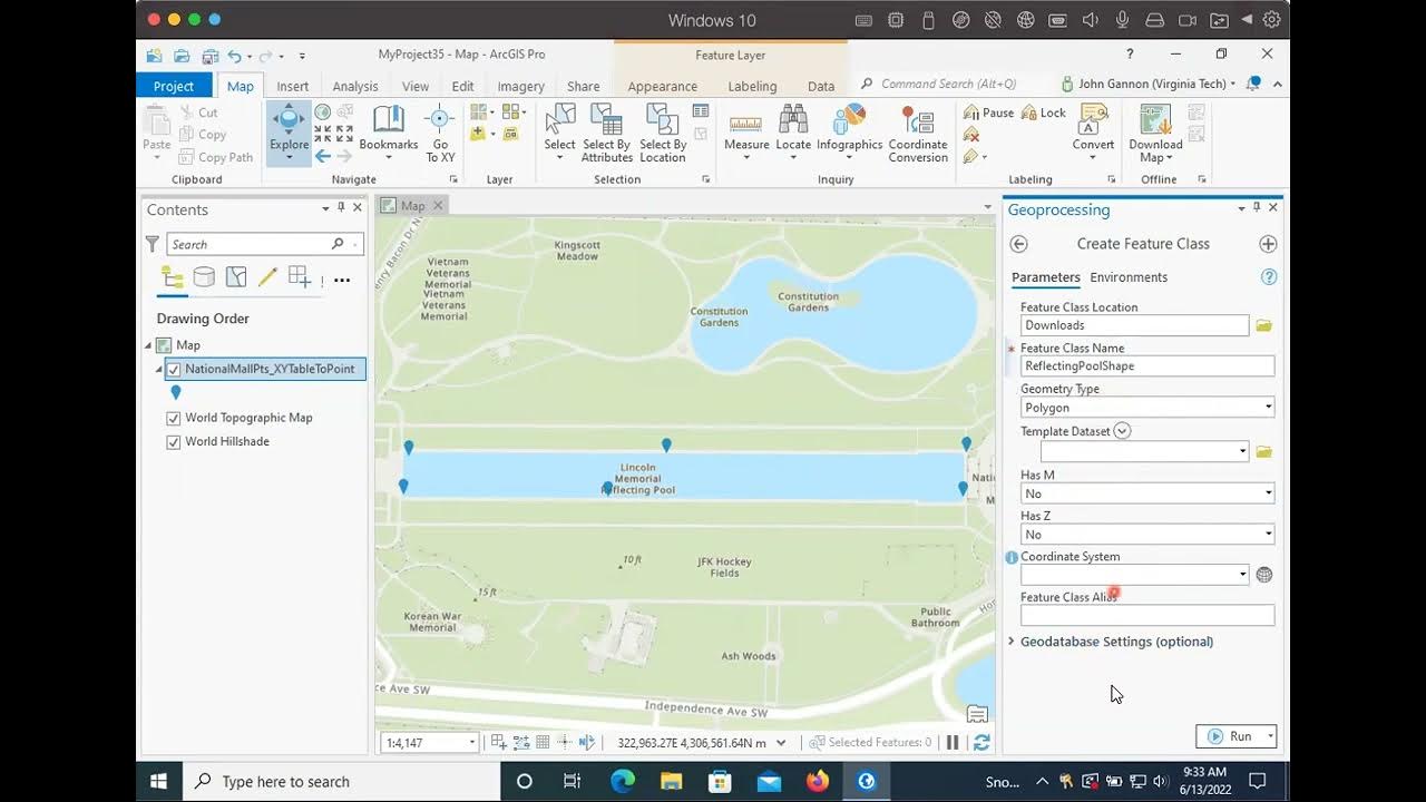 Arcgispro create polygon from points youtube