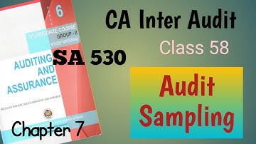 Class 58- CA Inter Auditing & Assurance- Ch 7: AUDIT SAMPLING