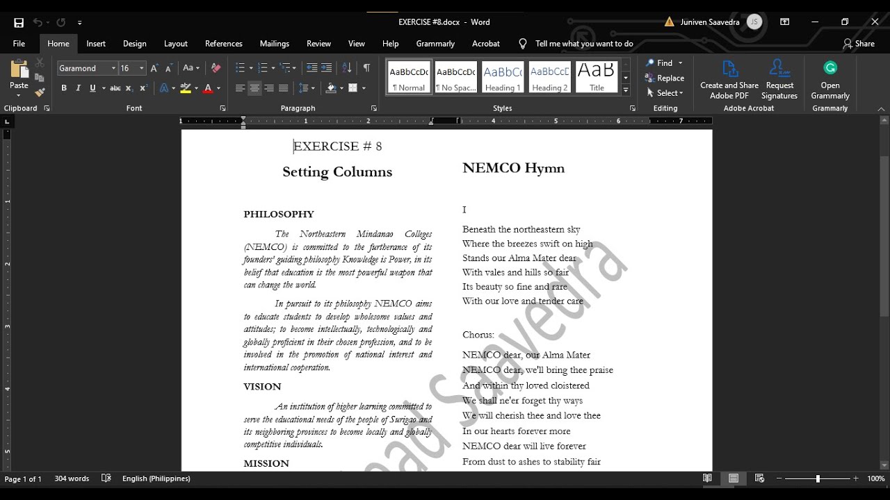 Microsoft Office Word Exercise 8 YouTube