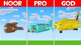 Minecraft Battle: PLANE HOUSE BUILD CHALLENGE - NOOB vs PRO vs HACKER vs GOD in Minecraft!