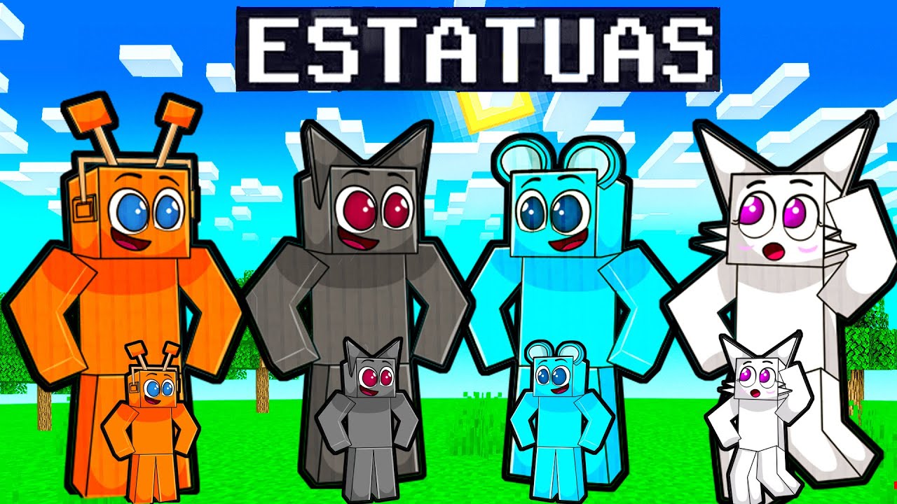 ¡Batalla Épica de Estatuas de Sprunki en Minecraft! GRAY vs. WENDA