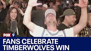 Mn Timberwolves Fans Celebrate As Team Heads To Wcf