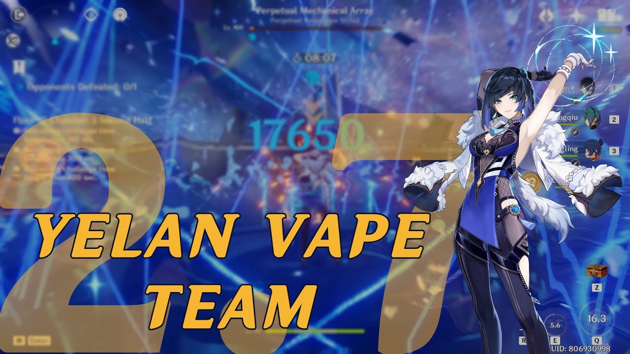 C0R1 Yelan vs C6R5 Xingqiu  Hu Tao Vape Team Comp on Floor 12 