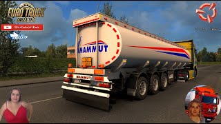 Euro Truck Simulator 2 (1.38 Beta) 

Tanker Mammut Ownable Trailer by ArYaN_EDIT-Hossein GMZ Painted HS-Schoch parts for Scania S & R Next Gen by TheNuvolari Digital Side Mirror & Monitor to the SCANIA 2016 S/R's Next Gen DElivery to Hamburg Germany Animated gates in companies v3.7 [Schumi] Real Company Logo v1.0 [Schumi] Company addon v1.8 [Schumi] Motorcycle Traffic Pack by Jazzycat FMOD ON and Open Windows Naturalux Graphics and Weather Test Gameplay ITA Europe Reskin v1.0 + DLC's & Mods
Independent Trailer Model
High Quality 3D Model
The Model Has Own Wheels
The Model Is Assembled In Real One-On-One
Paintable Skin Available
Self-Physics Is Available
Led Slots Are Available
2 Body
1 Chassis
A Lot OF Tunings
Iranian Changeable Plate
Brace Animation
Mudflap Animation
4 Type Cargo
Clear log
No FPS Drop
https://ets2.lt/en/tanker-mammut/

SCS Software News Iberian Peninsula Spain and Portugal Map DLC Planner...2020
https://www.youtube.com/watch?v=NtKeP0c8W5s
Euro Truck Simulator 2 Iveco S-Way 2020
https://www.youtube.com/watch?v=980Xdbz-cms&t=56s
Euro Truck Simulator 2 MAN TGX 2020 v0.5 by HBB Store
https://www.youtube.com/watch?v=HTd79w_JN4E

#TruckAtHome #covid19italia
Euro Truck Simulator 2   
Road to the Black Sea (DLC)   
Beyond the Baltic Sea (DLC)  
Vive la France (DLC)   
Scandinavia (DLC)   
Bella Italia (DLC)  
Special Transport (DLC)  
Cargo Bundle (DLC)  
Vive la France (DLC)   
Bella Italia (DLC)   
Baltic Sea (DLC)
Iberia (DLC) 

American Truck Simulator
New Mexico (DLC)
Oregon (DLC)
Washington (DLC)
Utah (DLC)
Idaho (DLC)
Colorado (DLC)
   
I love you my friends
Sexy truck driver test and gameplay ITA

Support me please thanks
Support me economically at the mail
vanelli.isabella@gmail.com

Roadhunter Trailers Heavy Cargo 
http://roadhunter-z3d.de.tl/
SCS Software Merchandise E-Shop
https://eshop.scssoft.com/

Euro Truck Simulator 2
http://store.steampowered.com/app/227...
SCS software blog 
http://blog.scssoft.com/

Specifiche hardware del mio PC:
Intel I5 6600k 3,5ghz
Dissipatore Cooler Master RR-TX3E 
32GB DDR4 Memoria Kingston hyperX Fury
MSI GeForce GTX 1660 ARMOR OC 6GB GDDR5
Asus Maximus VIII Ranger Gaming
Cooler master Gx750
SanDisk SSD PLUS 240GB 
HDD WD Blue 3.5" 64mb SATA III 1TB
Corsair Mid Tower Atx Carbide Spec-03
Xbox 360 Controller
Windows 10 pro 64bit