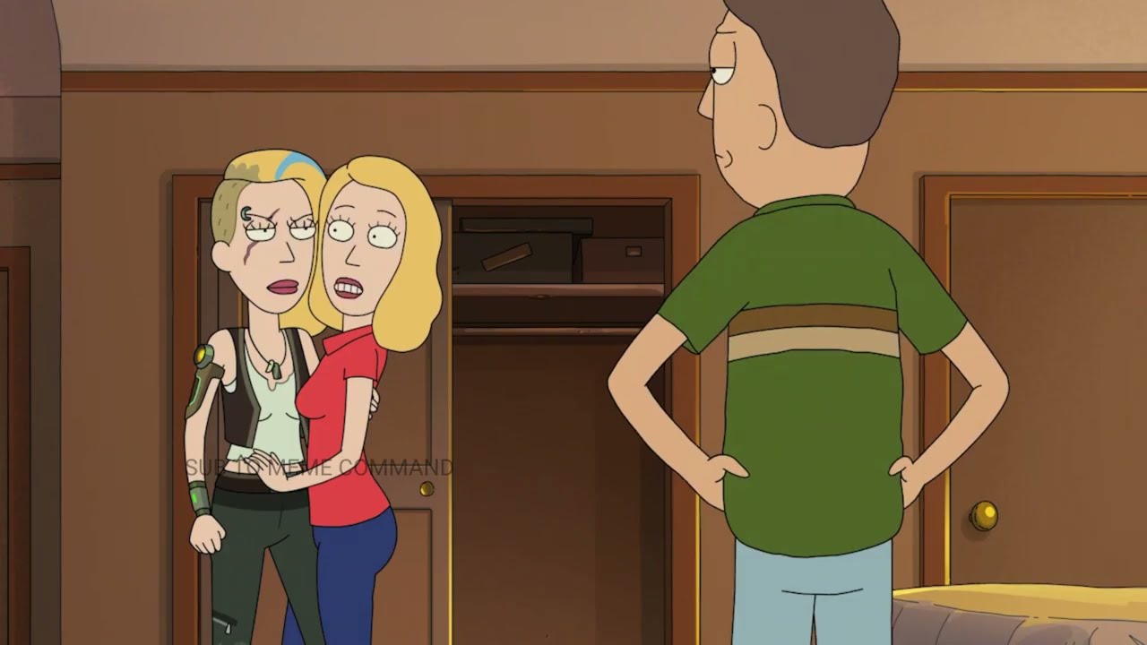 Jerry watches Beth and space Beth have | Rick and Morty Season 6 Episode 3 |