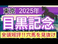【目黒記念2025】蓮の競馬予想(全頭短評)〜オークスはタガノアビー穴馬推奨