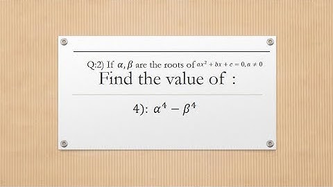 Ch 3 Ex 3.6 Q.2 Eq.4)  Find the Sum and product of roots. Learn First time in CBT system