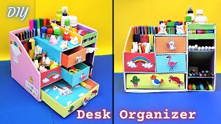 DIY Cute Desk Organizer Idea from Waste Cardboard/Best out of Waste/Stationery Storage Box