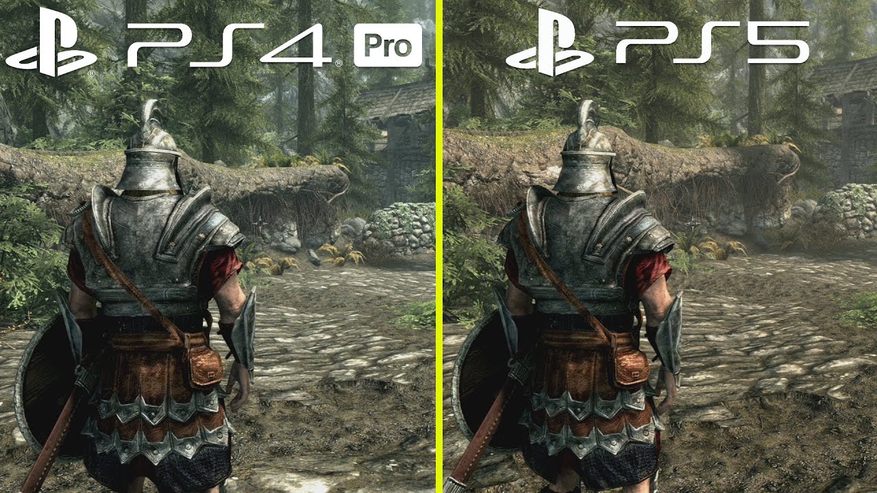 The Elder Scrolls Skyrim 10th Anniversary Edition PS5 vs PS4 Pro