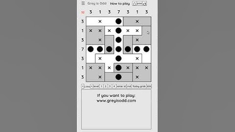 Grey is Odd - Today grids. Solution level 1 7X7 dated 03-30-2024