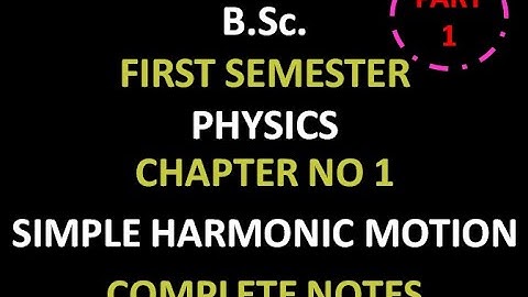 RCUB B.Sc.  PHYSICS FIRST SEMESTER UNIT 1 SIMPLE HARMONIC MOTION NOTES
