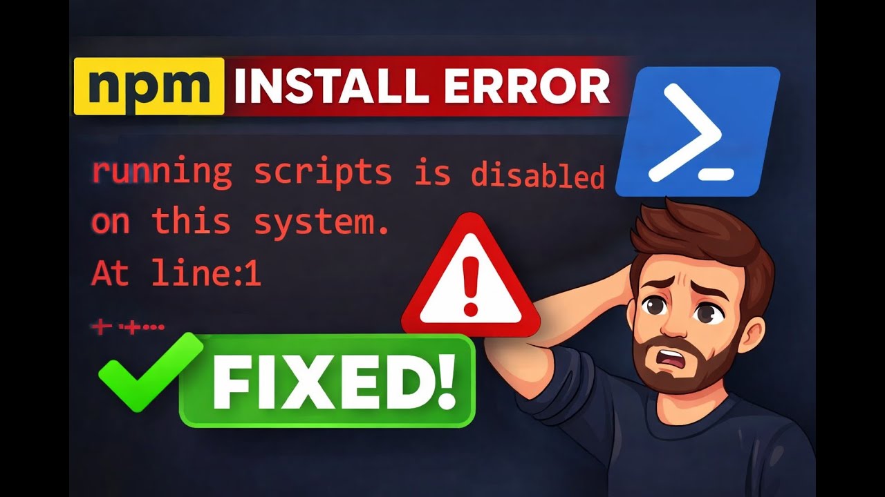 Fix npm install Error | Running Scripts Is Disabled on This System via VsCode and Windows Powershell