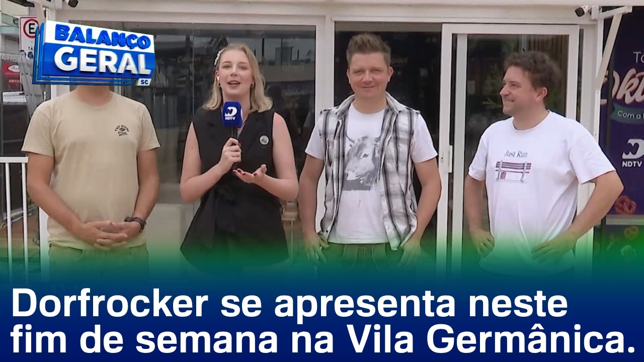 Banda alemã Dorfrocker se apresenta durante o fim de semana na Vila Germânica
