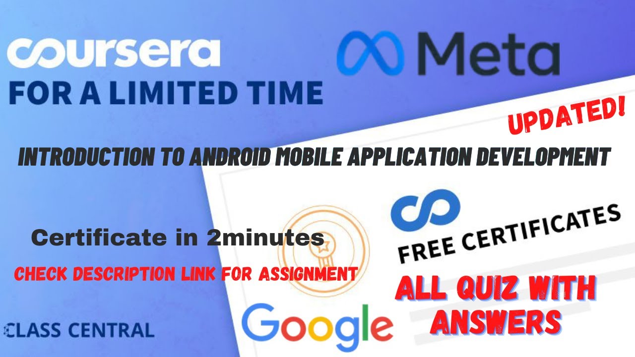 Introduction to Android Mobile Application Development,(week-1-3) All Quiz Answers, #coursera #quiz