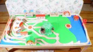 Magic Layout for Thomas Train Wooden Railway Put together (1) Train Roundhouse, (1) Mountain, (7) Bridges & Tunnels, (132) Pieces of Wooden Track on a oversize 6 ft x 4 ft ...