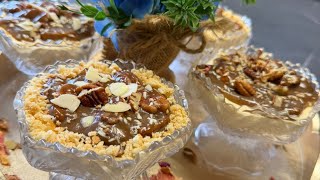 شيز كيك المكسرات جوز البقان فأكواب فردية فيرين البنة خيالية اكدولي على تكرميل Cheesecake Pecan
