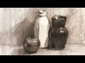 Still Life #102 - Local Colors in a Charcoal Drawing